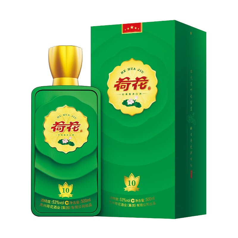 荷花酒荷花传奇系列（十年）53° 500ml（单支）-礼品商城